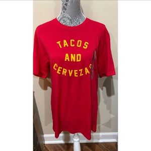 Fifth sun target womens tacos and cerveza red t-shirt size L new.